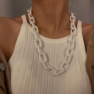 Acrylic Cuban Link Chain Necklace 24 inch Boho Jewelry for Women